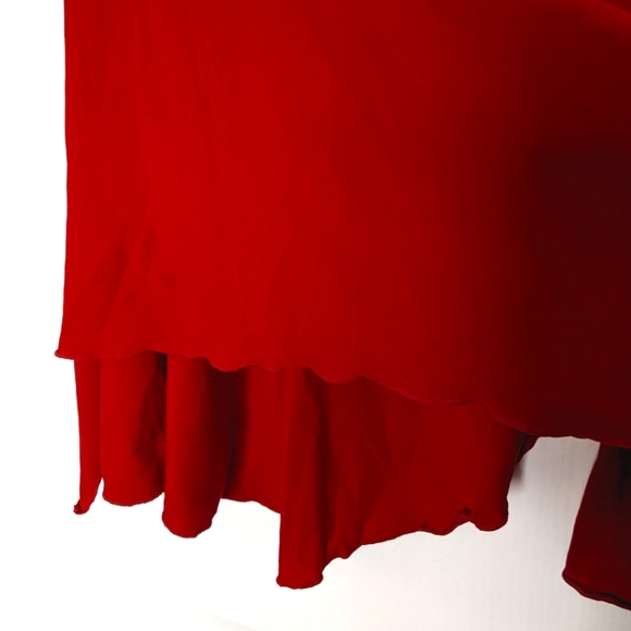 3/$15 Vintage Bright Red Handkerchief skirt - Picture 8 of 8